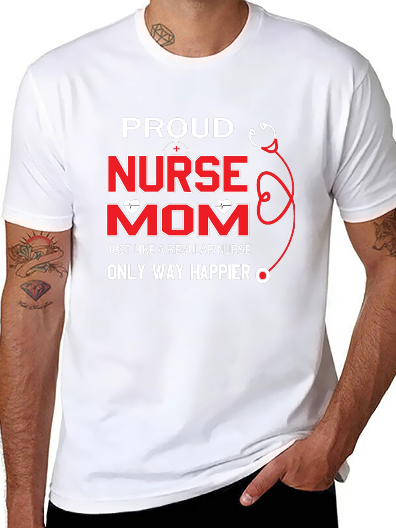 Proud Nurse Mom Graphic T-Shirt