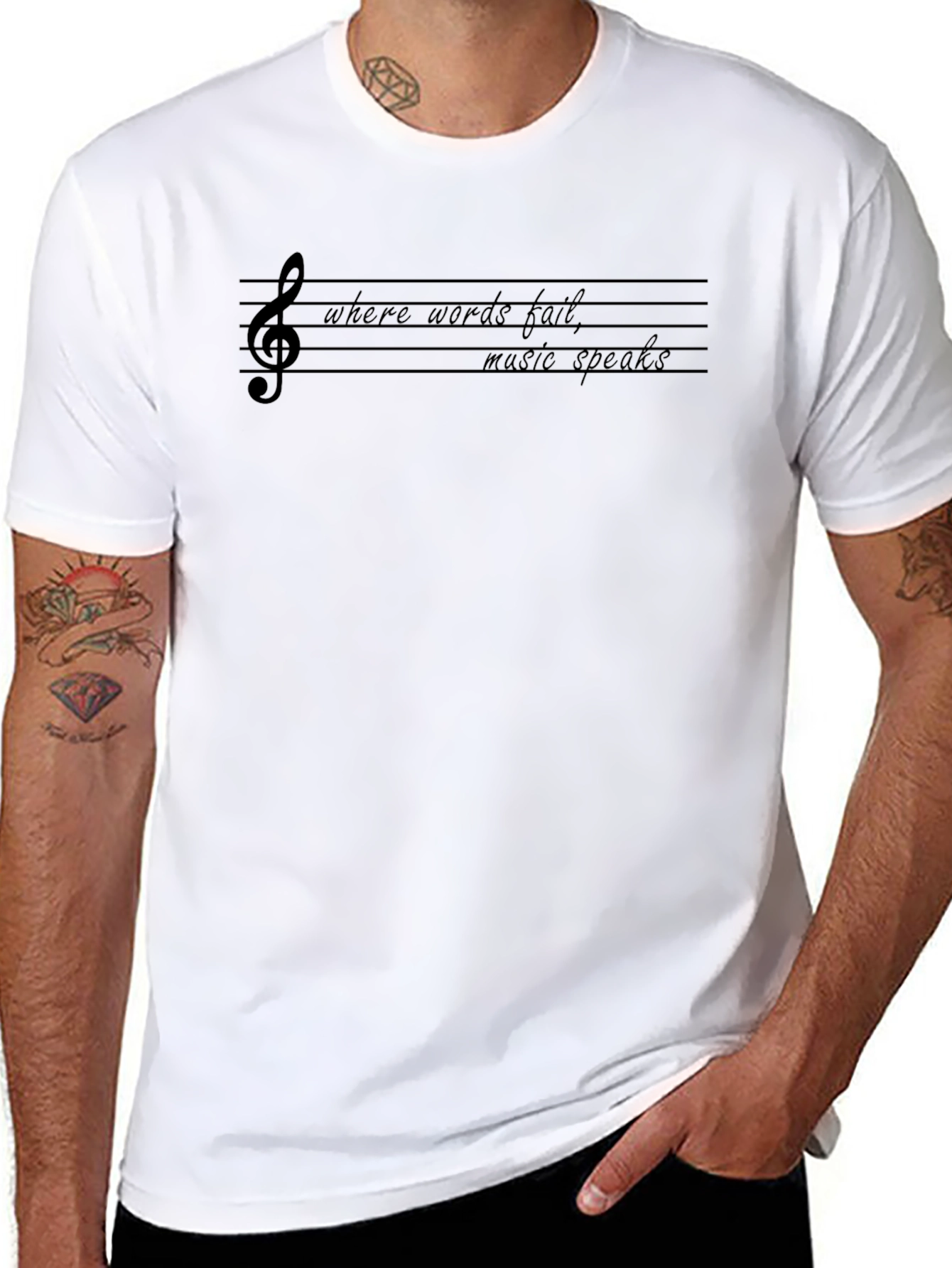 Musical Expression Tee: Where Words Fail Music Speaks