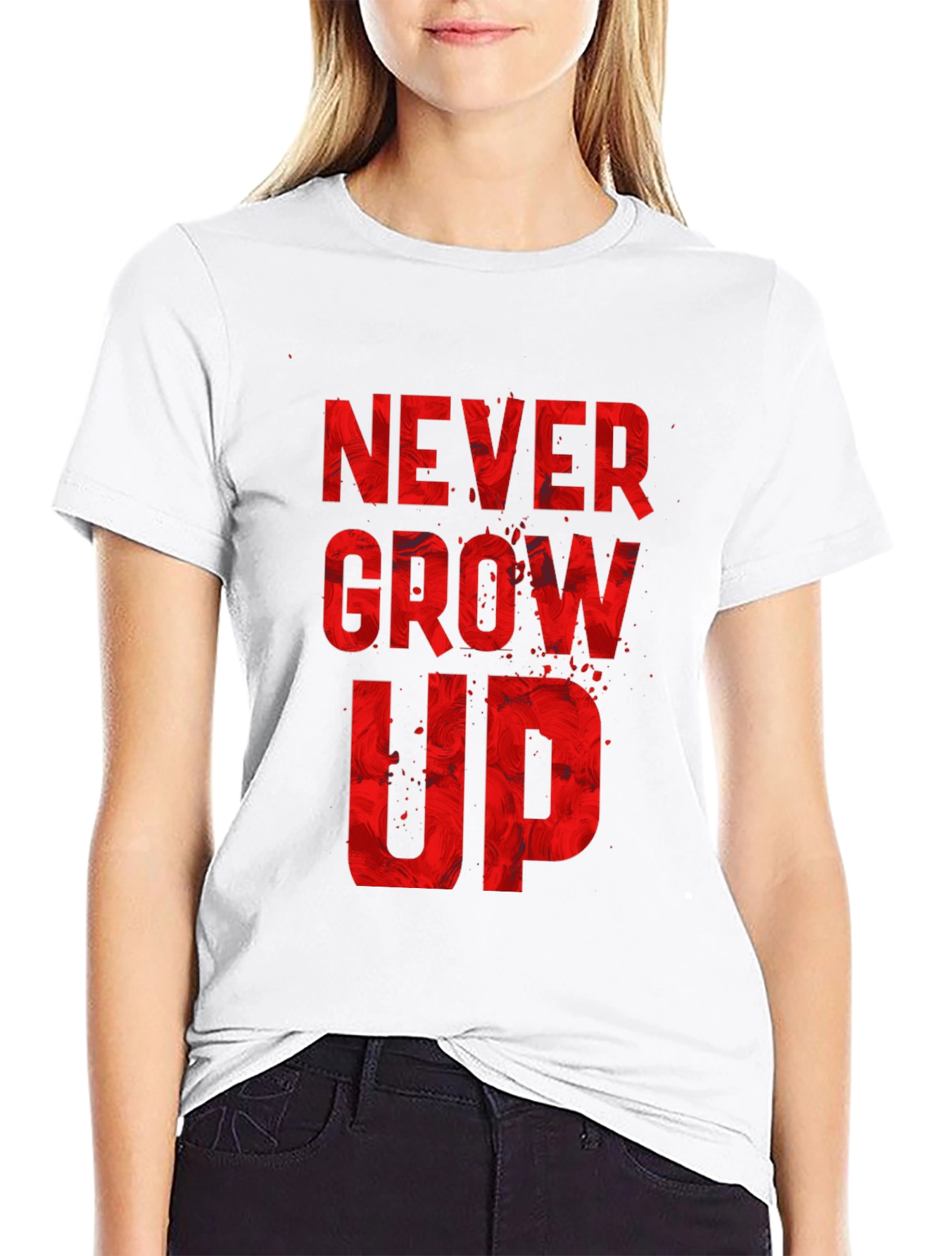 Never Grow Up Graphic Tee - Black