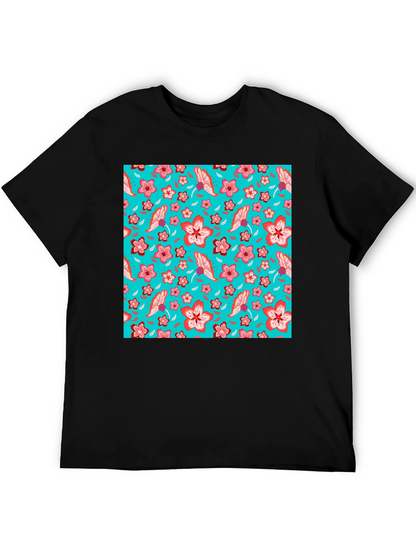 Floral Pattern T-Shirt Casual Graphic Tee