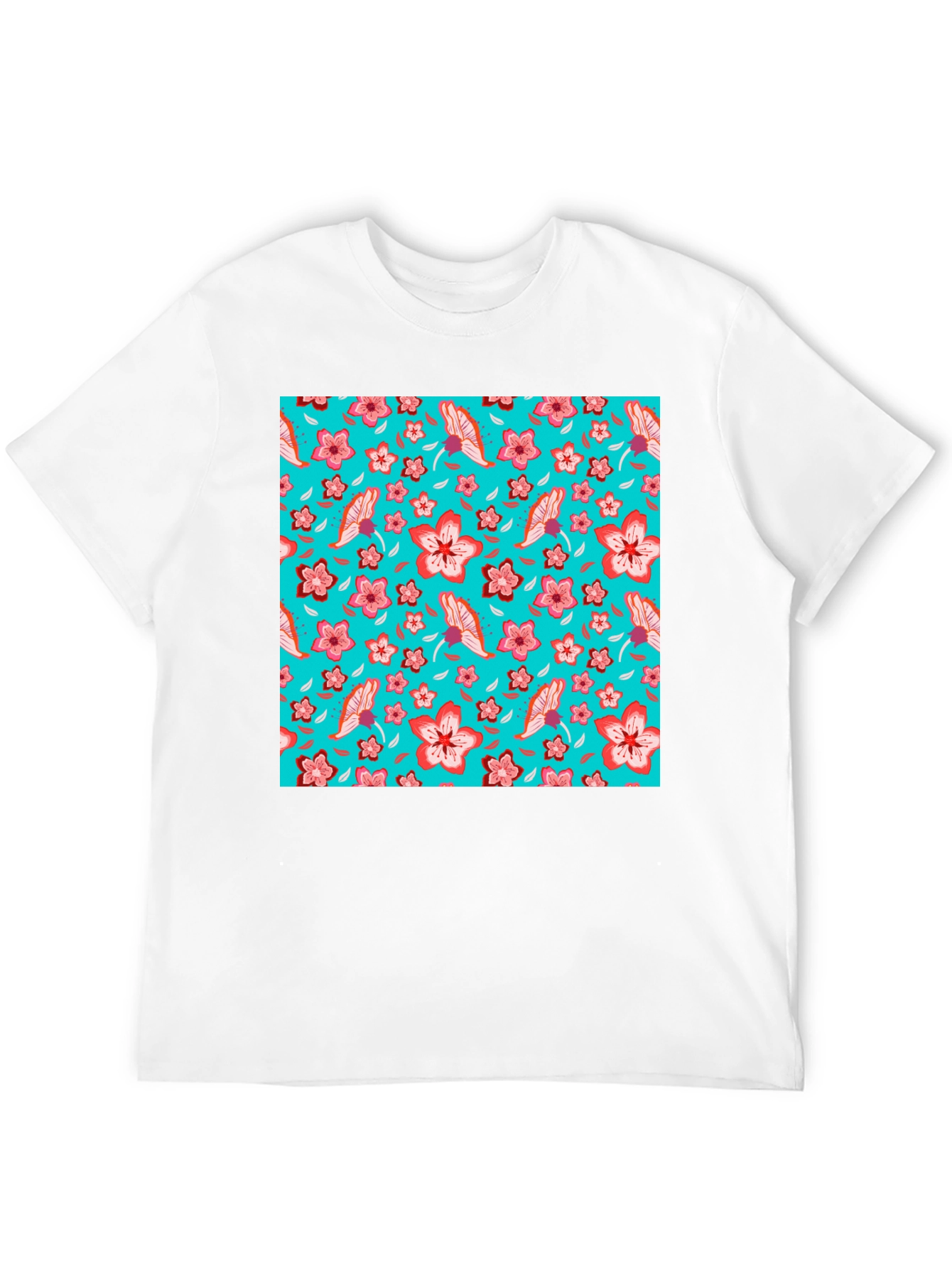 Floral Pattern T-Shirt Casual Graphic Tee