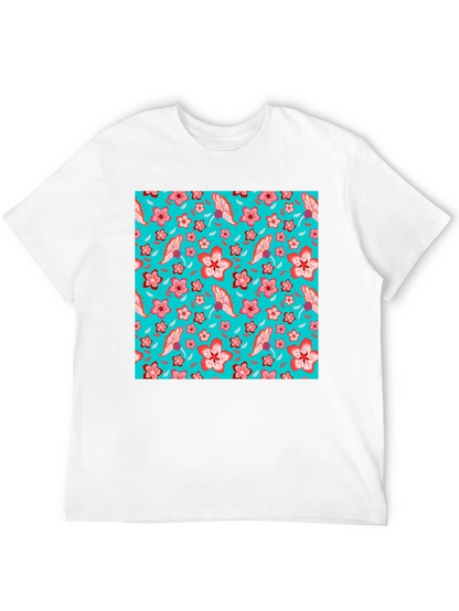 Floral Pattern T-Shirt Casual Graphic Tee