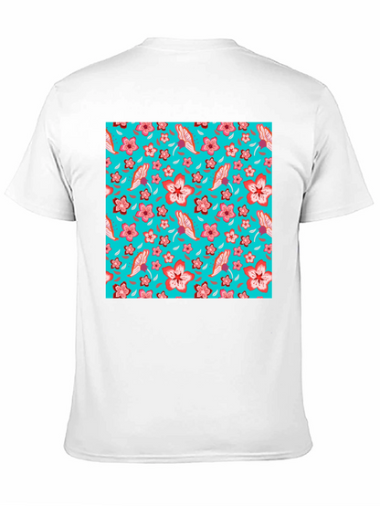 Floral Pattern T-Shirt Casual Graphic Tee
