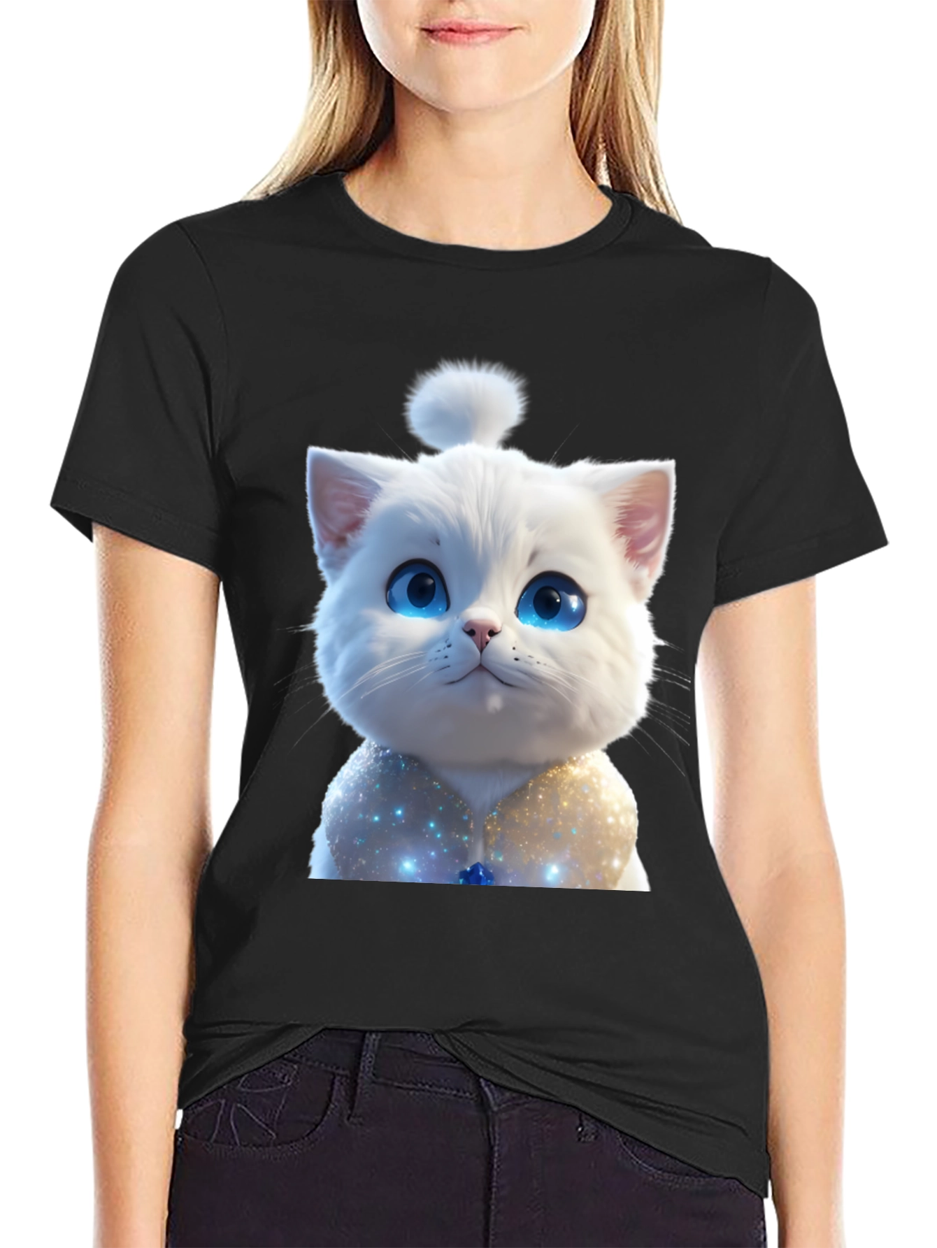 Cute Cat Graphic Tee - Soft & Stylish