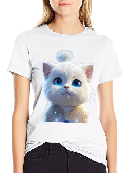 Cute Cat Graphic Tee - Soft & Stylish