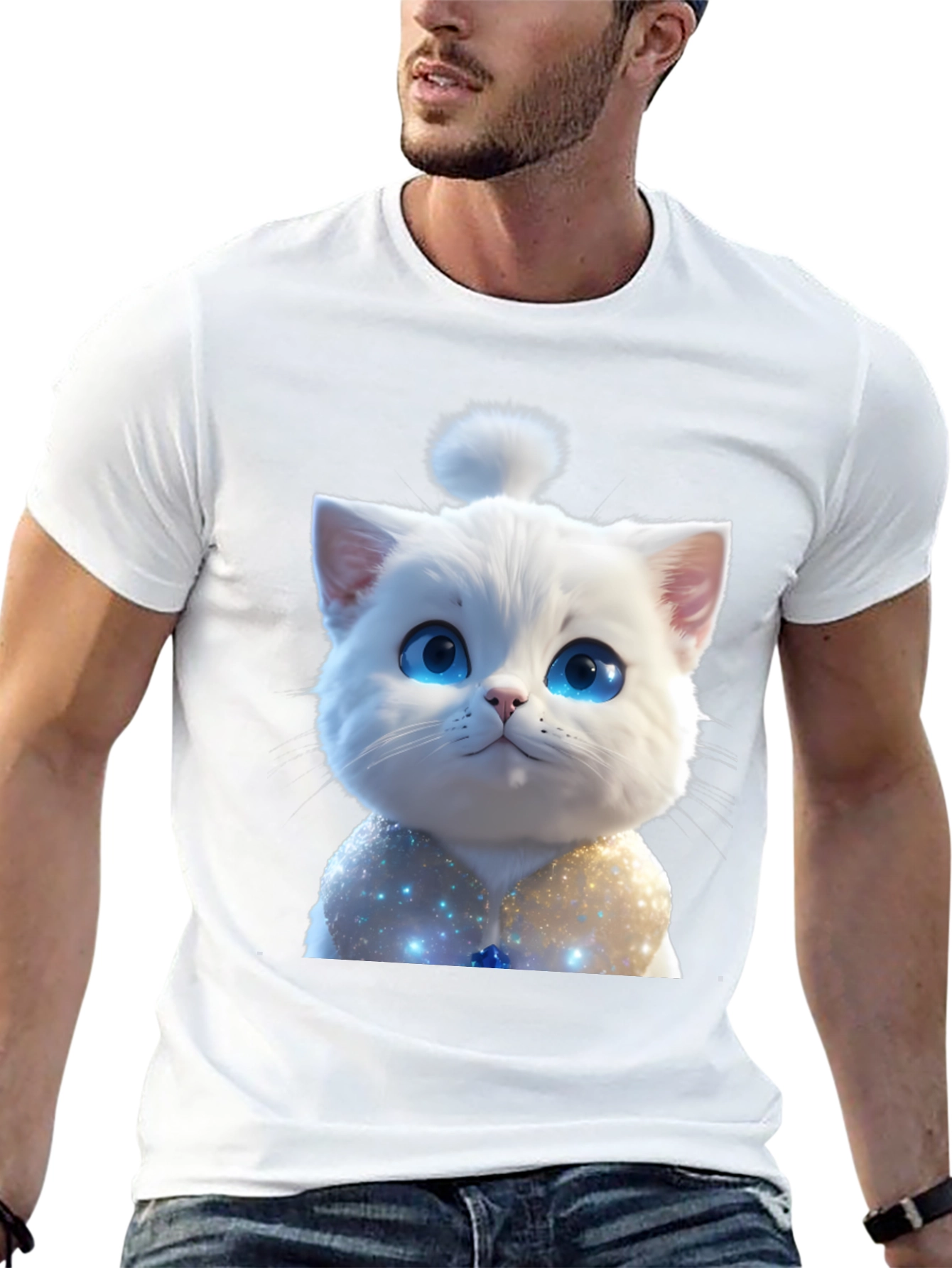 Cute Cat Graphic Tee - Soft & Stylish