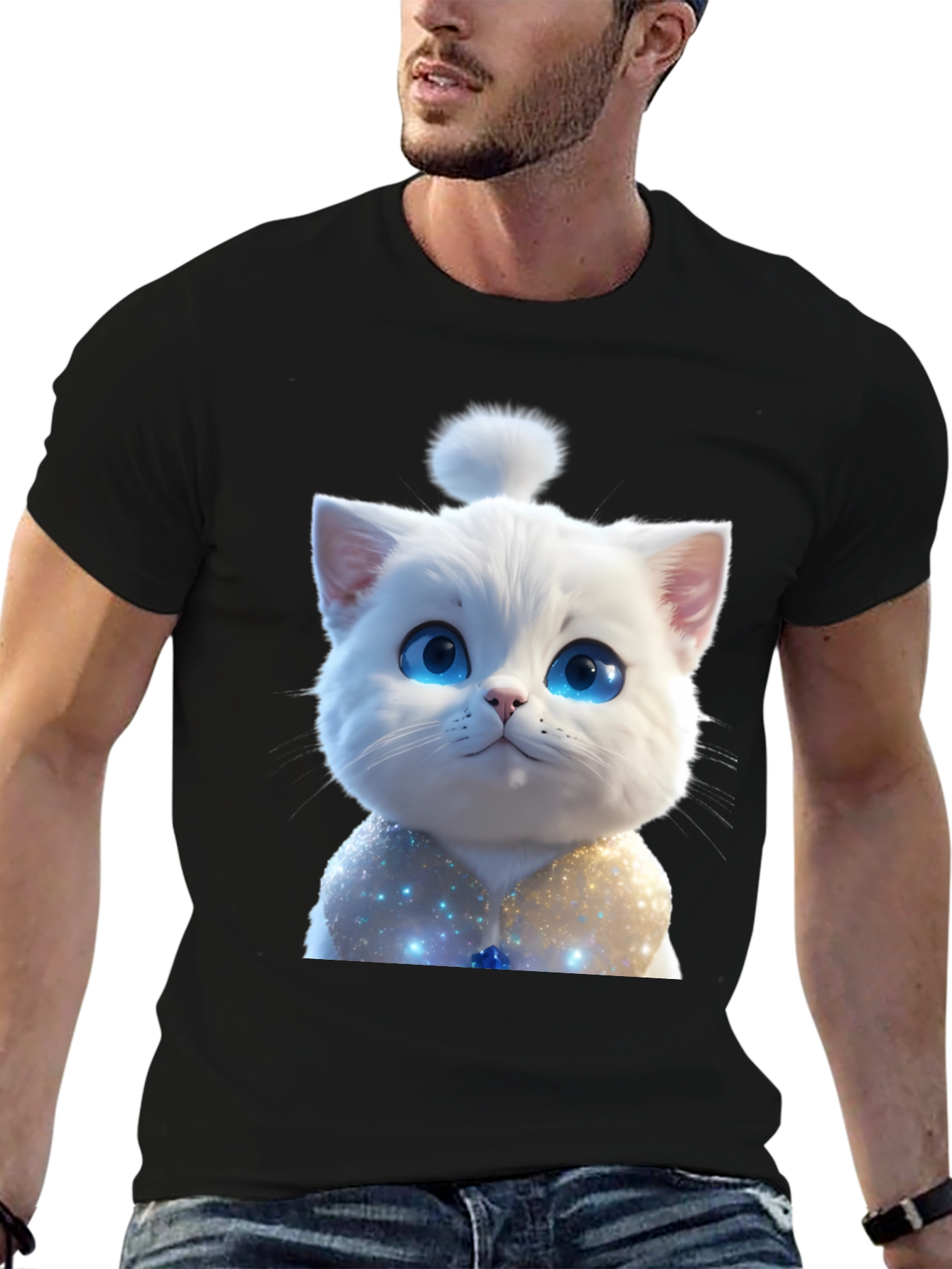 Cute Cat Graphic Tee - Soft & Stylish