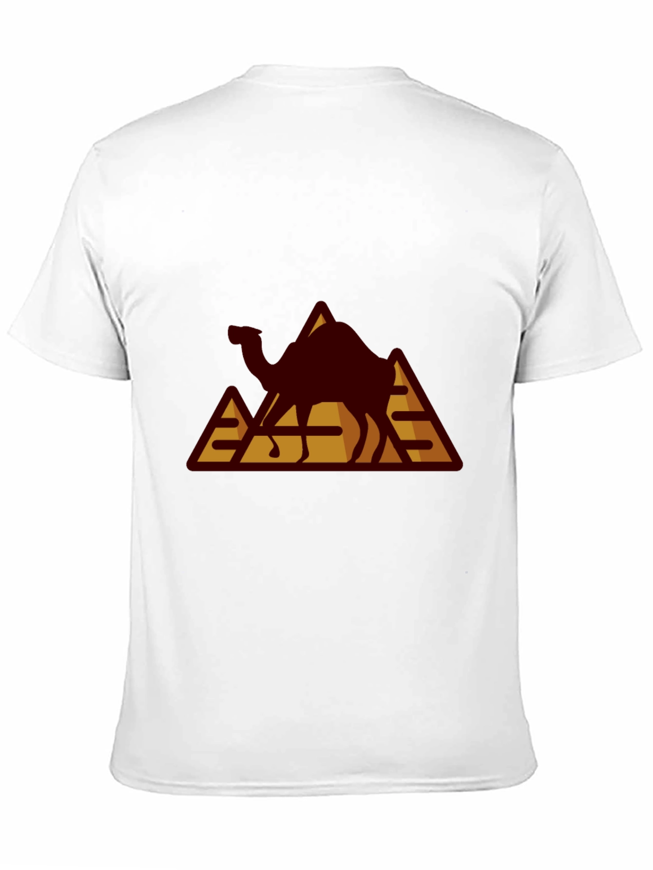 Camel Pyramid Graphic Tee - Black Cotton T-Shirt