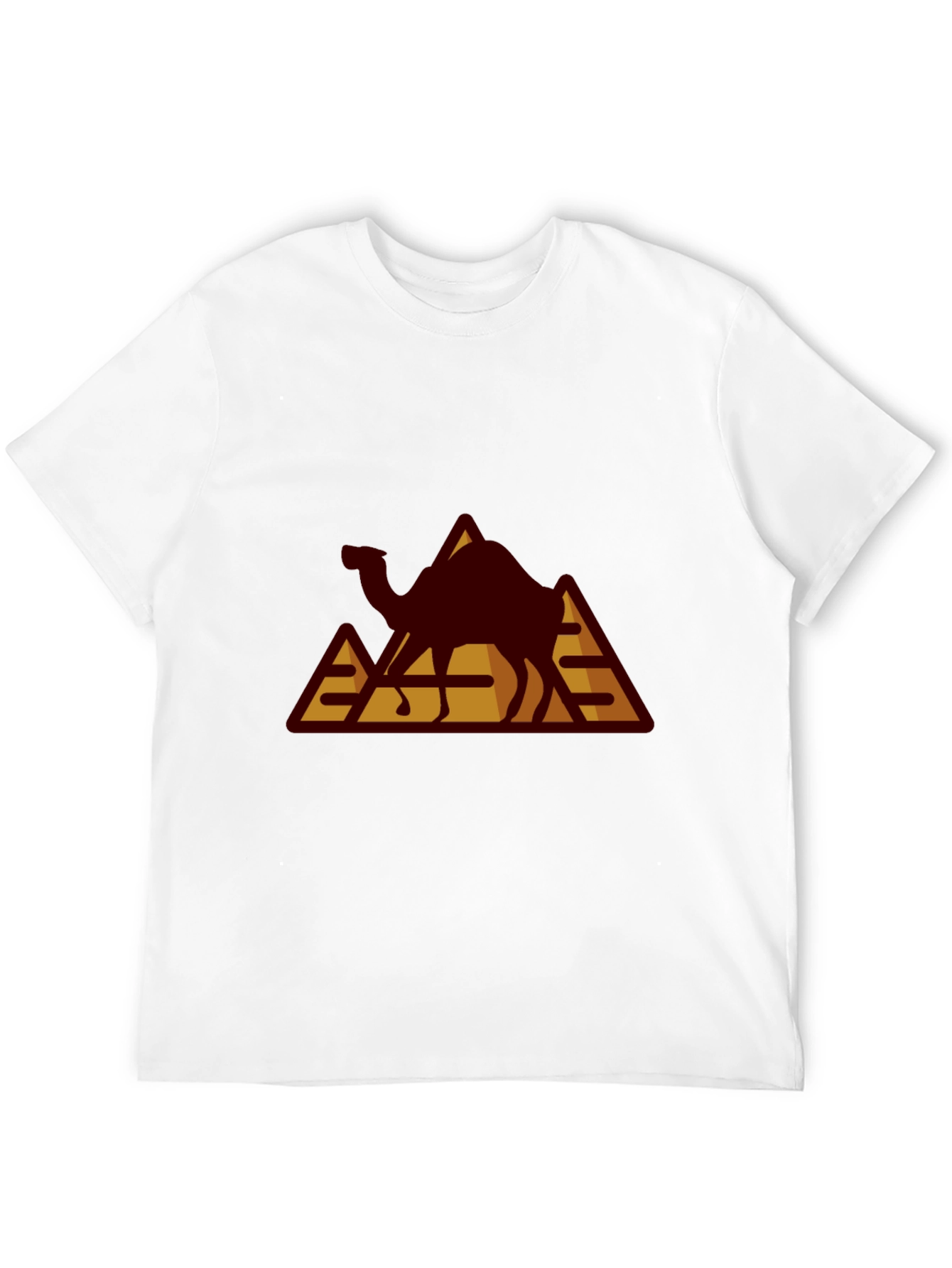 Camel Pyramid Graphic Tee - Black Cotton T-Shirt