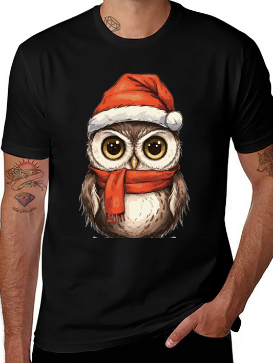 Festive Owl T-Shirt - Holiday Cheer
