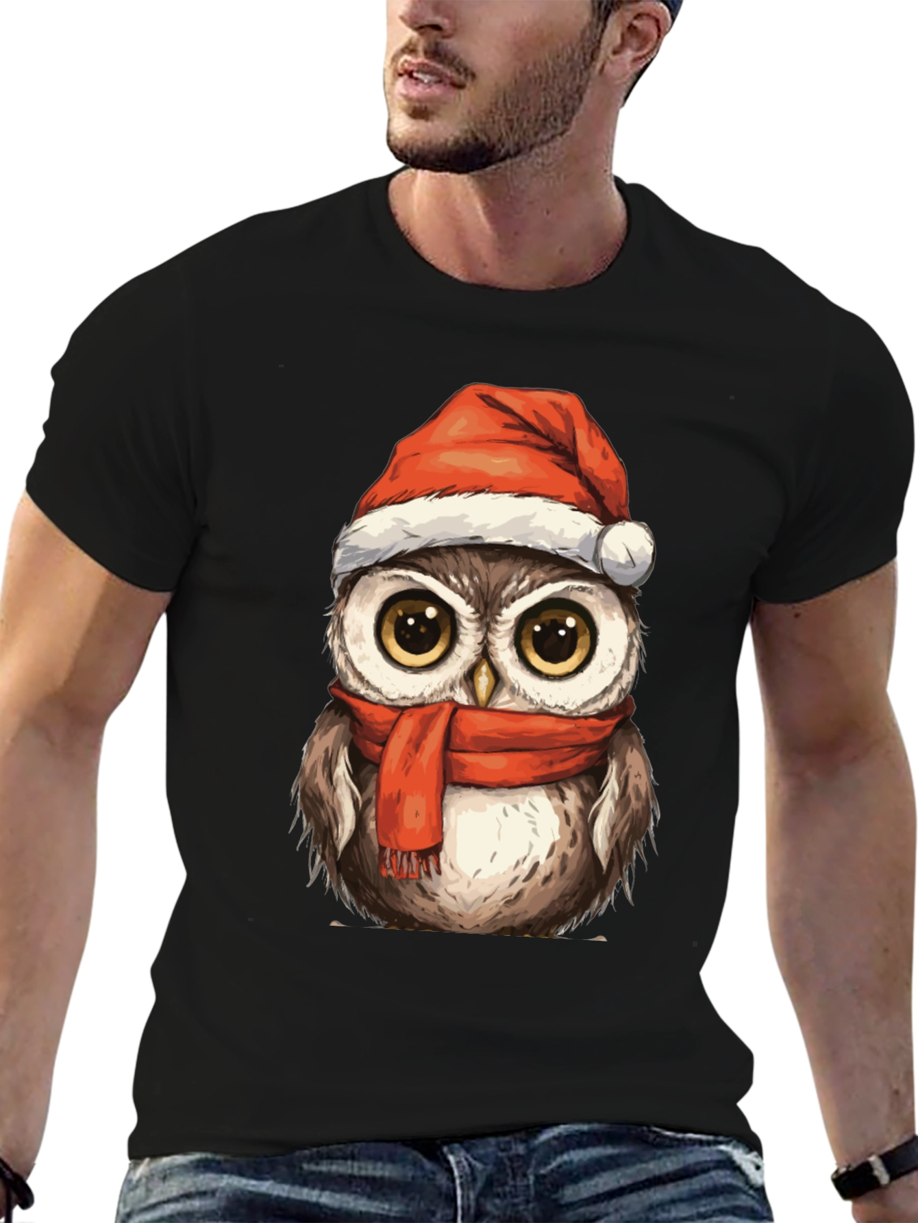 Festive Owl T-Shirt - Holiday Cheer
