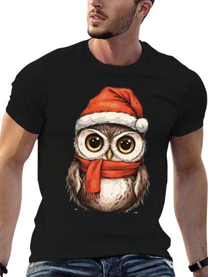 Festive Owl T-Shirt - Holiday Cheer