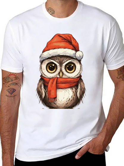 Festive Owl T-Shirt - Holiday Cheer