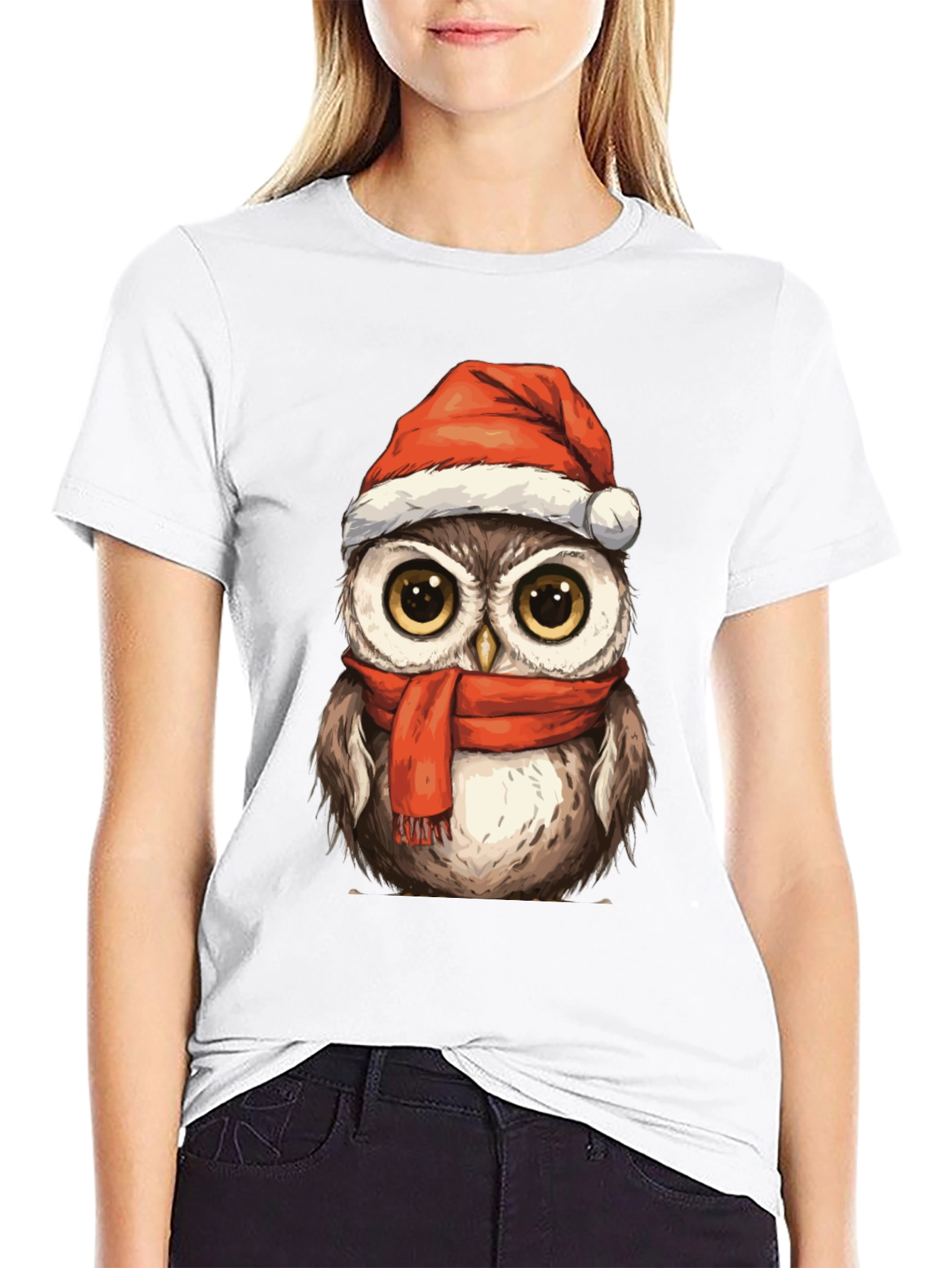 Festive Owl T-Shirt - Holiday Cheer