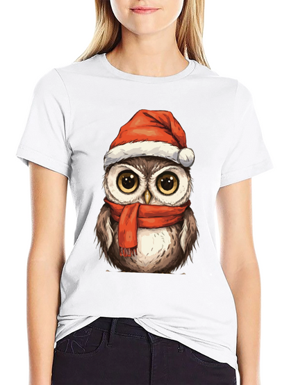 Festive Owl T-Shirt - Holiday Cheer