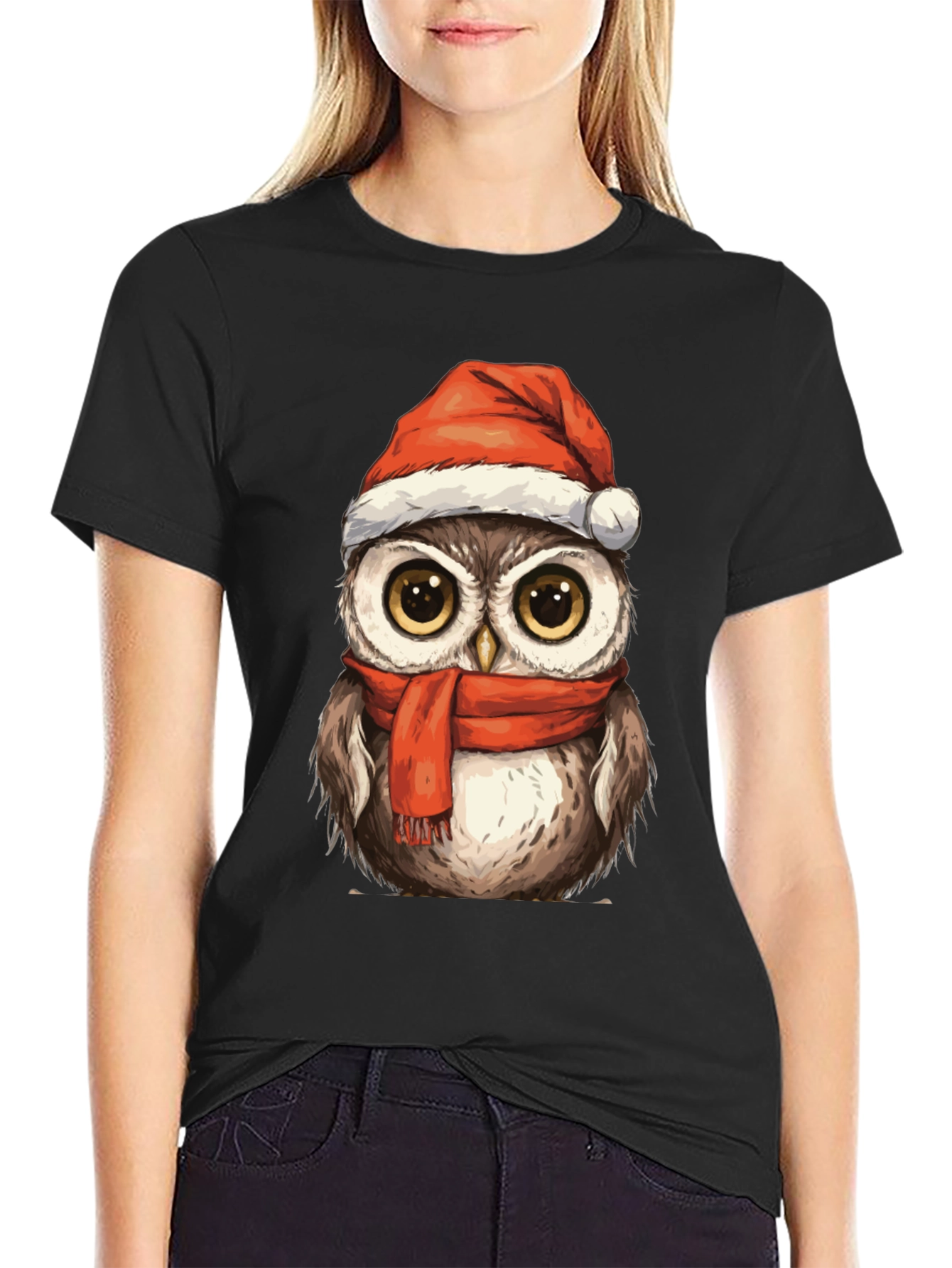 Festive Owl T-Shirt - Holiday Cheer