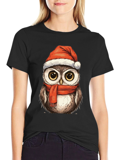 Festive Owl T-Shirt - Holiday Cheer