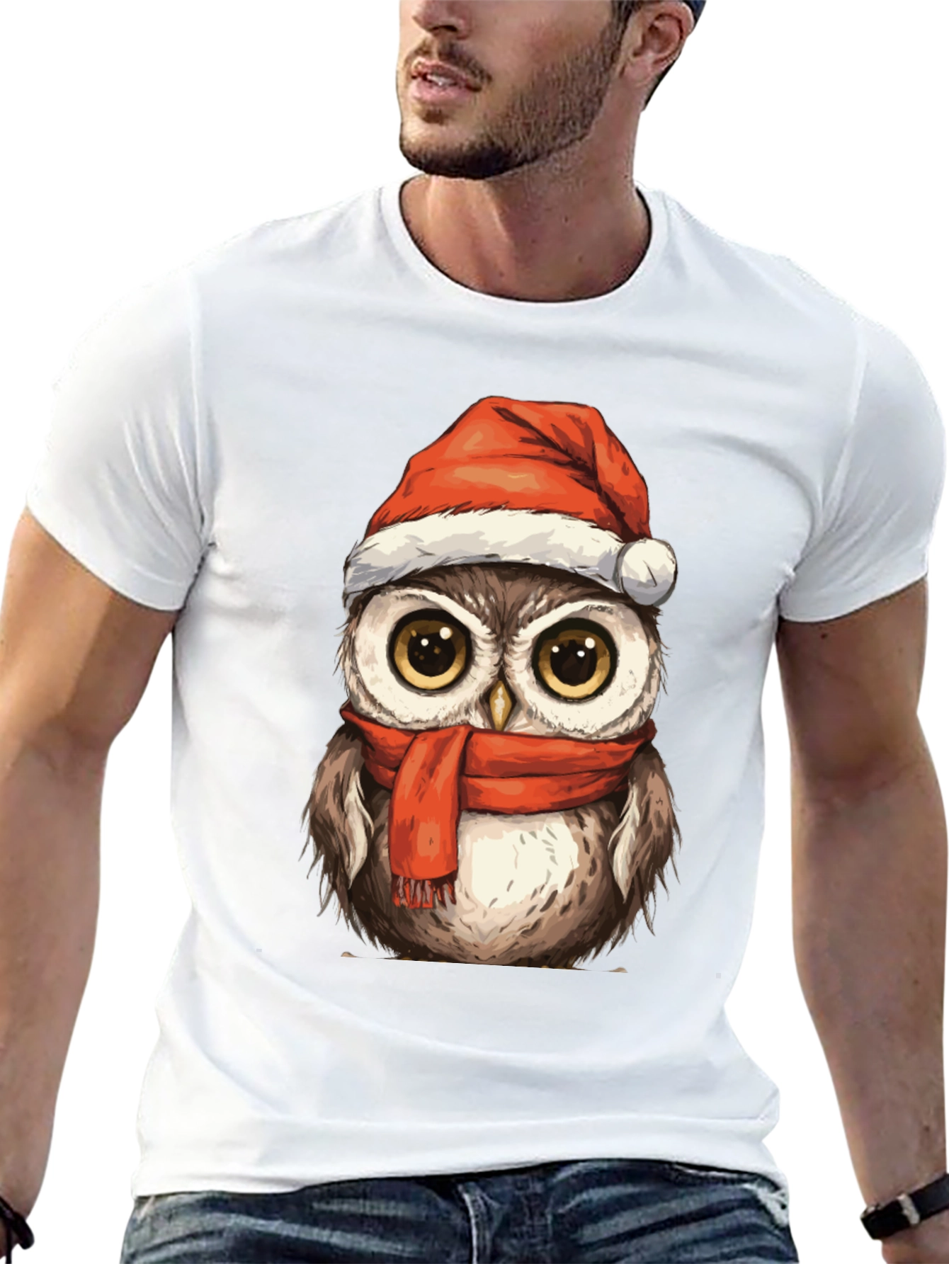 Festive Owl T-Shirt - Holiday Cheer
