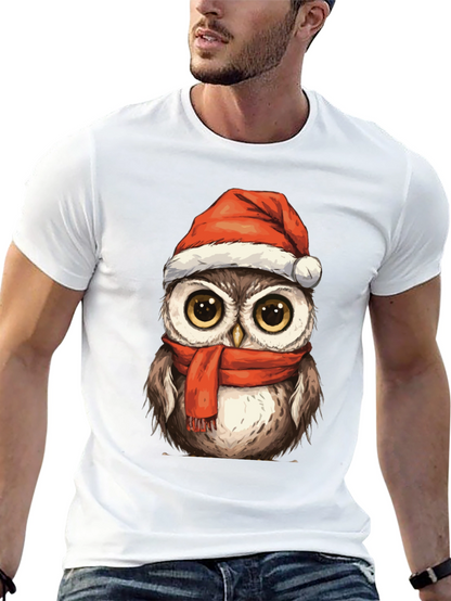 Festive Owl T-Shirt - Holiday Cheer