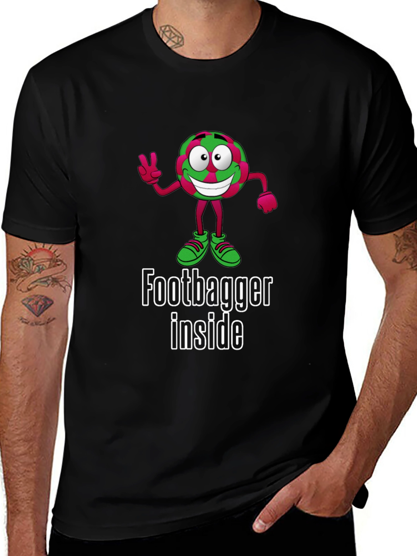 Funny Footbagger Inside Graphic T-Shirt