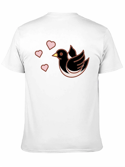 Bird & Hearts Graphic Black T-Shirt