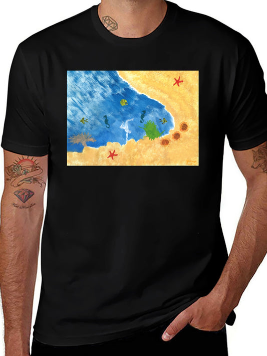 Beach Scene Graphic T-Shirt: Relaxed Style