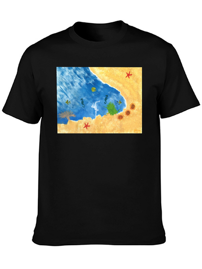 Beach Scene Graphic T-Shirt: Relaxed Style