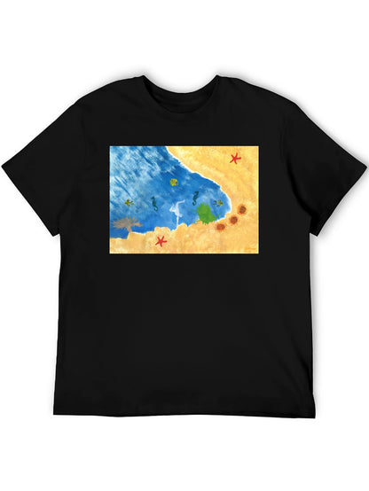 Beach Scene Graphic T-Shirt: Relaxed Style