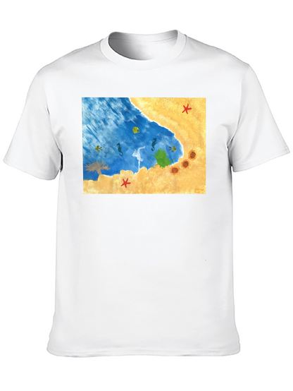 Beach Scene Graphic T-Shirt: Relaxed Style