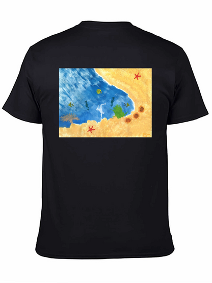 Beach Scene Graphic T-Shirt: Relaxed Style