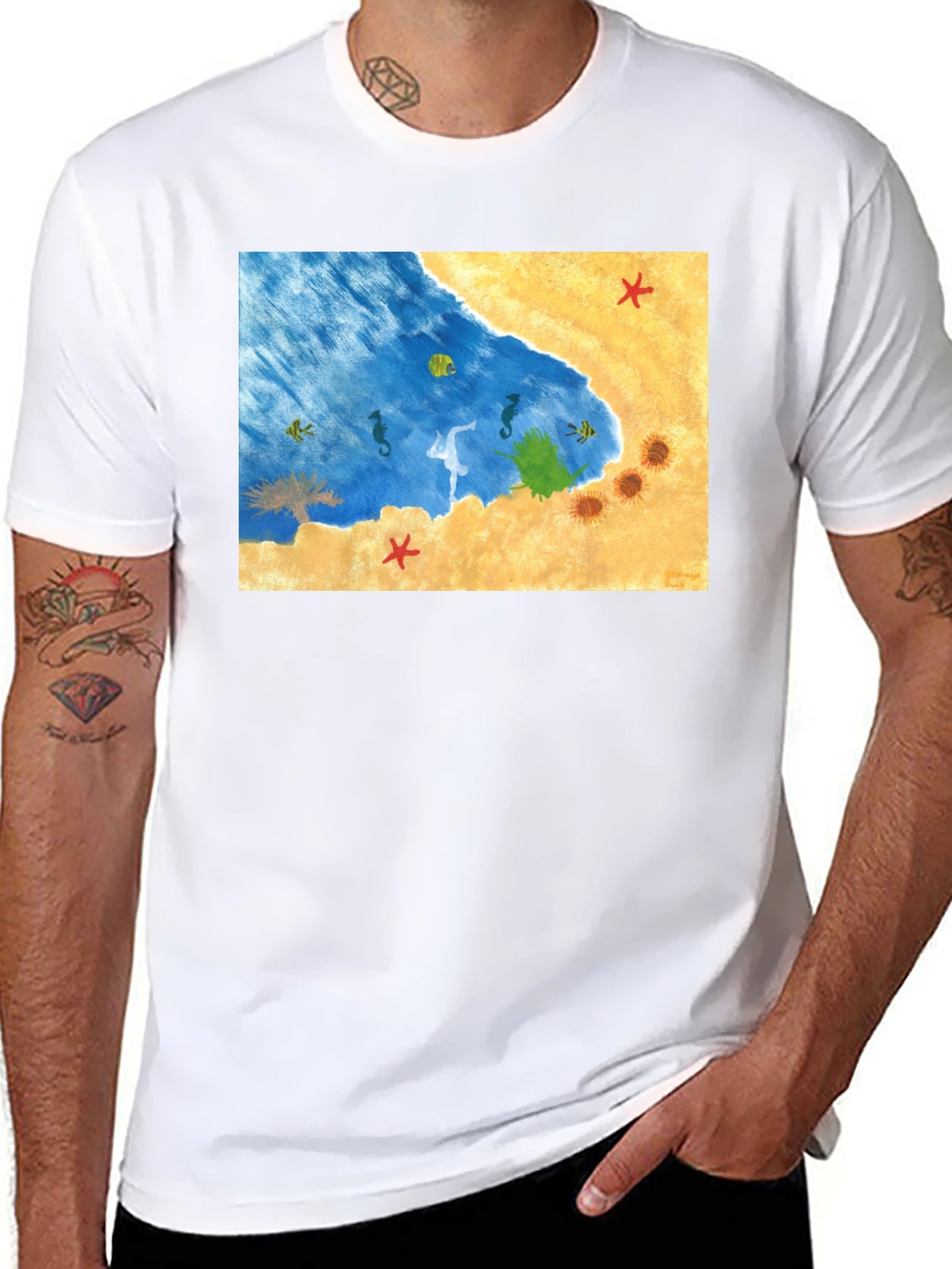 Beach Scene Graphic T-Shirt: Relaxed Style
