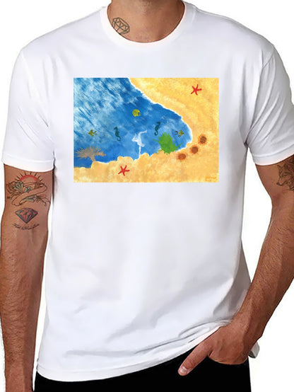 Beach Scene Graphic T-Shirt: Relaxed Style