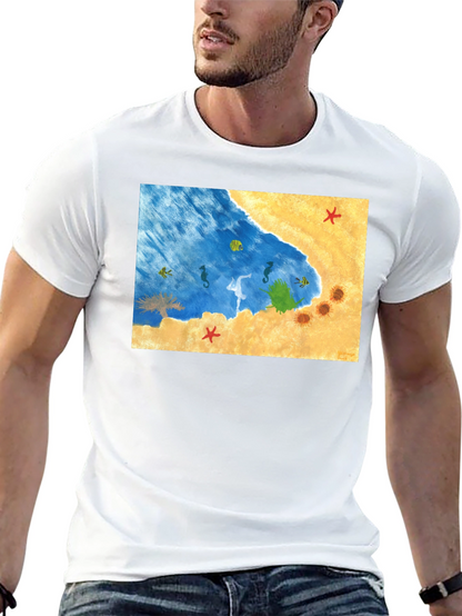 Beach Scene Graphic T-Shirt: Relaxed Style