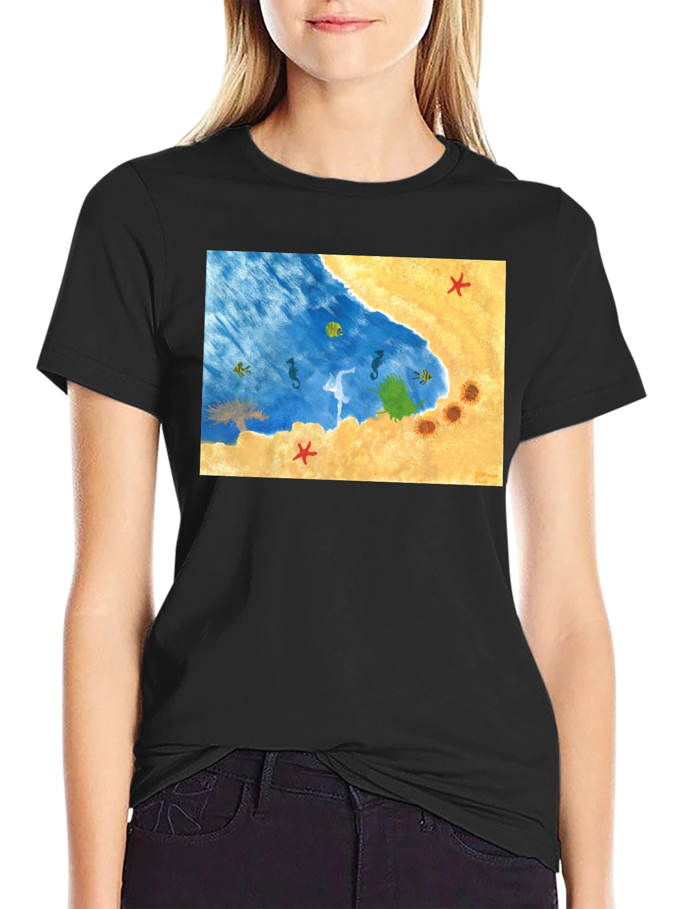 Beach Scene Graphic T-Shirt: Relaxed Style