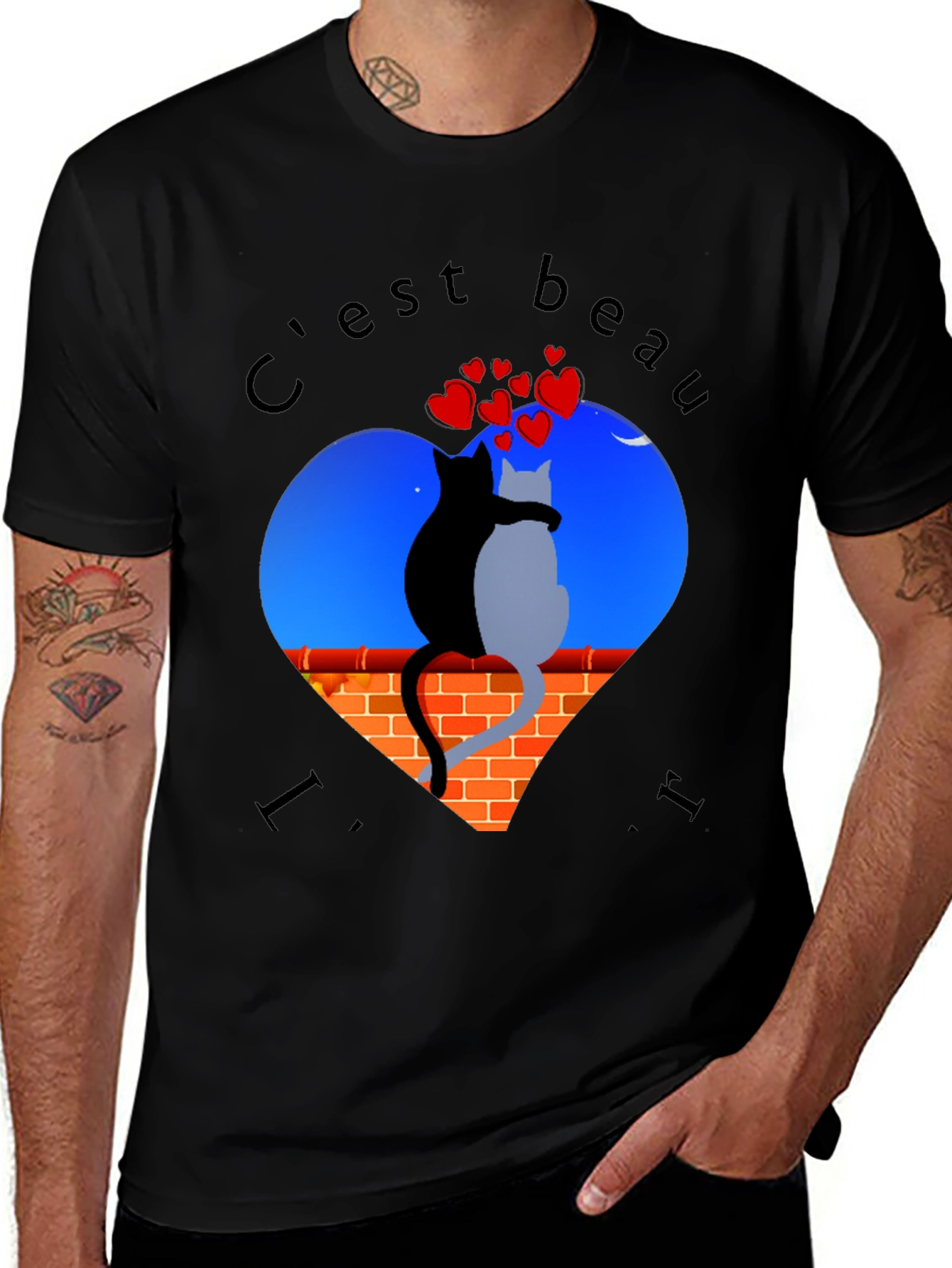 Romantic Cats T-Shirt - Cest Beau La Vie
