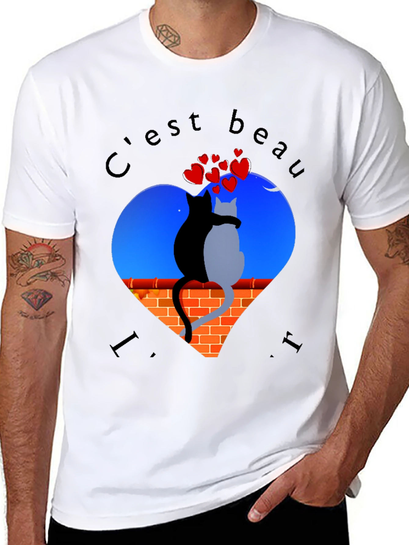 Romantic Cats T-Shirt - Cest Beau La Vie
