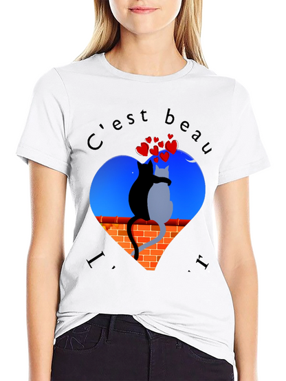 Romantic Cats T-Shirt - Cest Beau La Vie