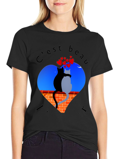 Romantic Cats T-Shirt - Cest Beau La Vie