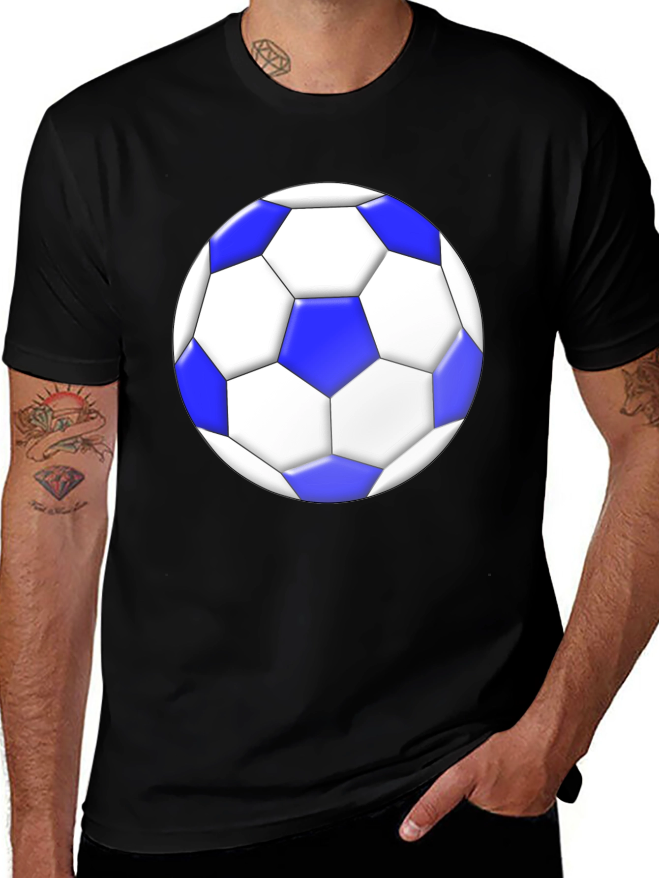 Soccer Ball Graphic Tee - Stylish Black T-Shirt