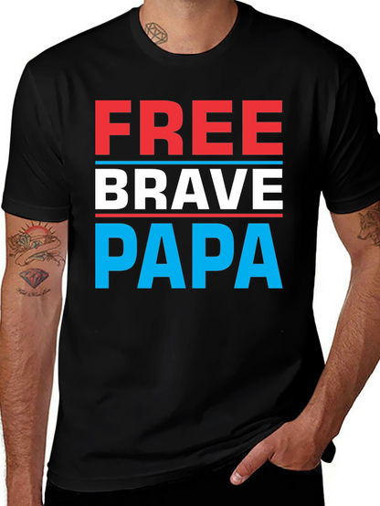 Free Brave Papa Graphic Tee - Mens Black T-Shirt