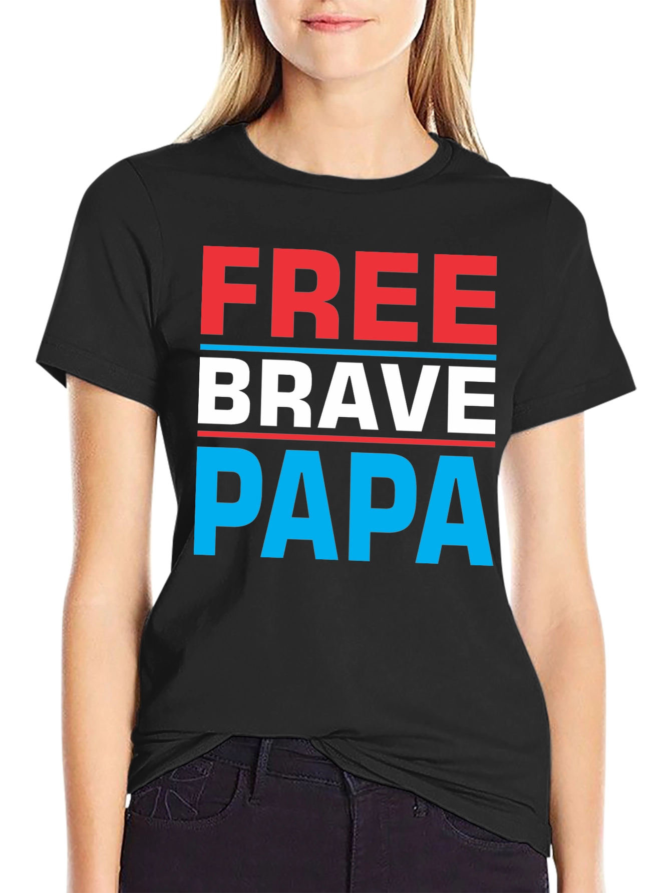 Free Brave Papa Graphic Tee - Mens Black T-Shirt