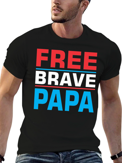 Free Brave Papa Graphic Tee - Mens Black T-Shirt