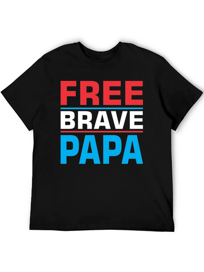 Free Brave Papa Graphic Tee - Mens Black T-Shirt