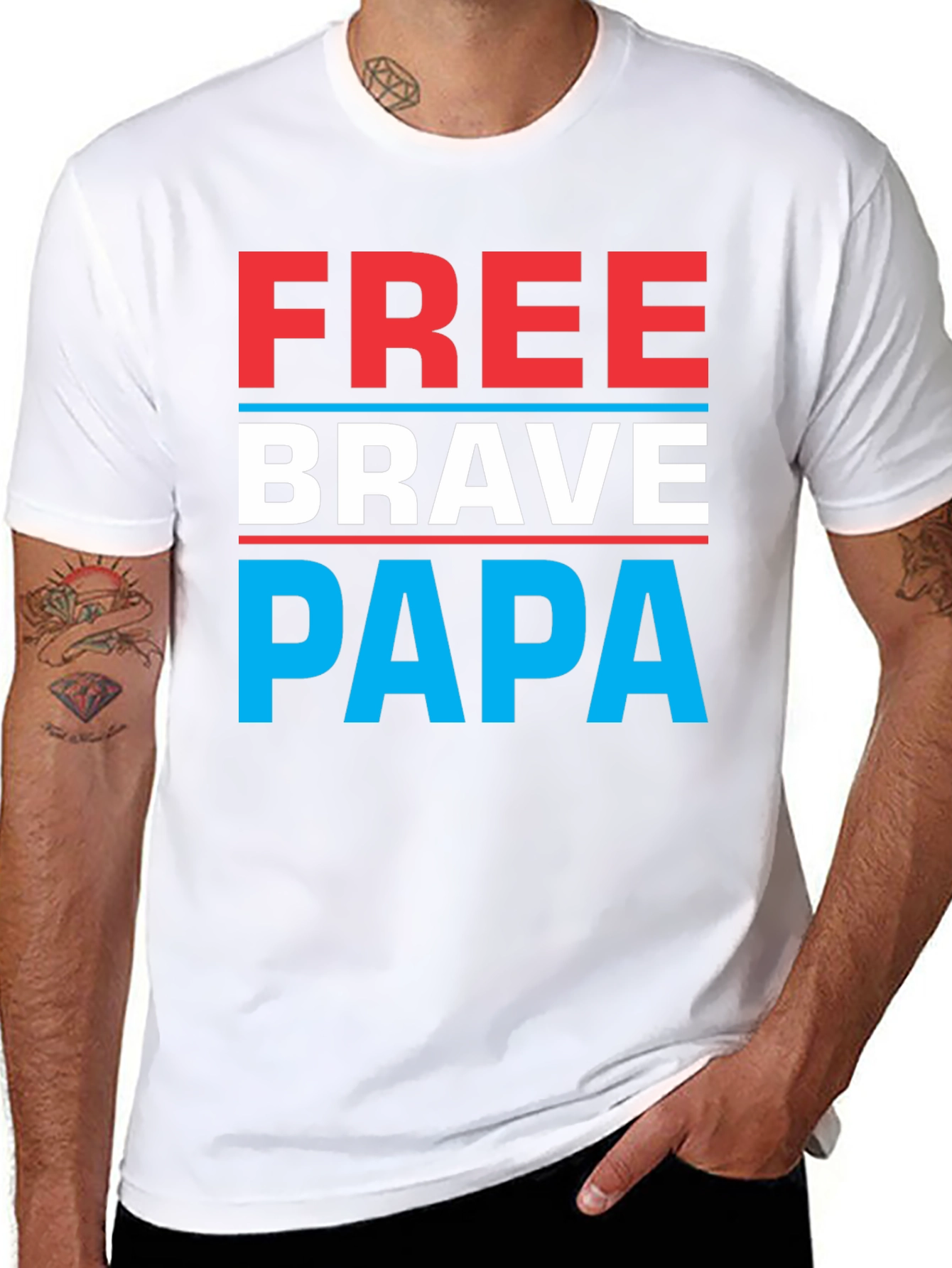 Free Brave Papa Graphic Tee - Mens Black T-Shirt