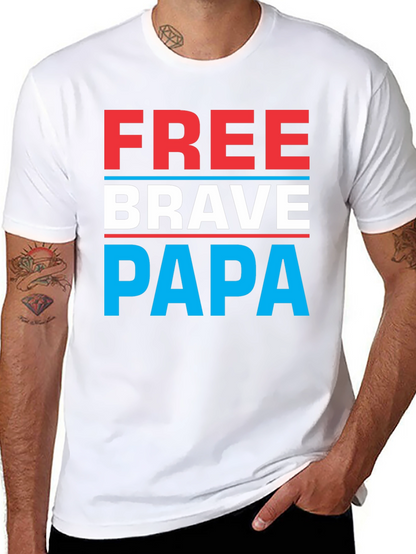 Free Brave Papa Graphic Tee - Mens Black T-Shirt