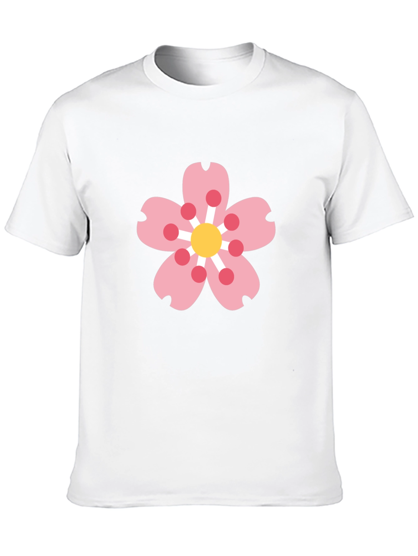 Black Tee with Sakura Blossom Graphic