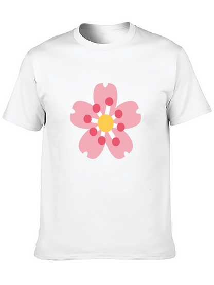 Black Tee with Sakura Blossom Graphic