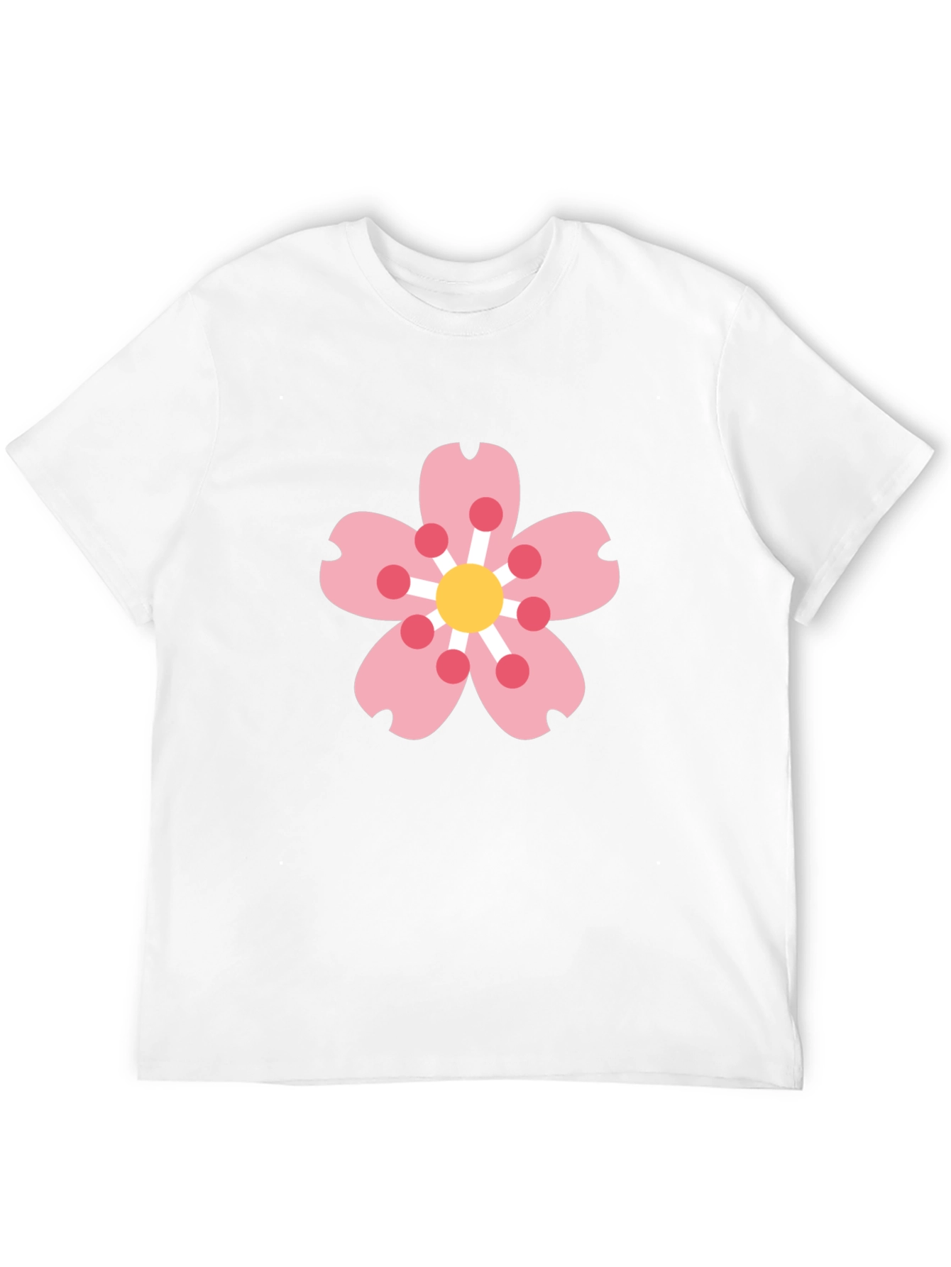 Black Tee with Sakura Blossom Graphic