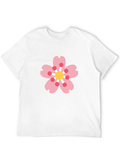 Black Tee with Sakura Blossom Graphic