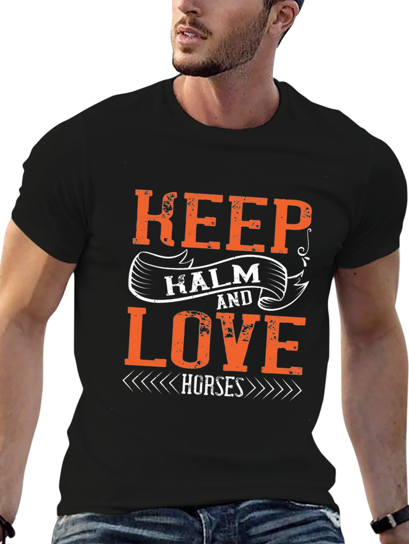 Keep Calm Love Horses Graphic T-Shirt